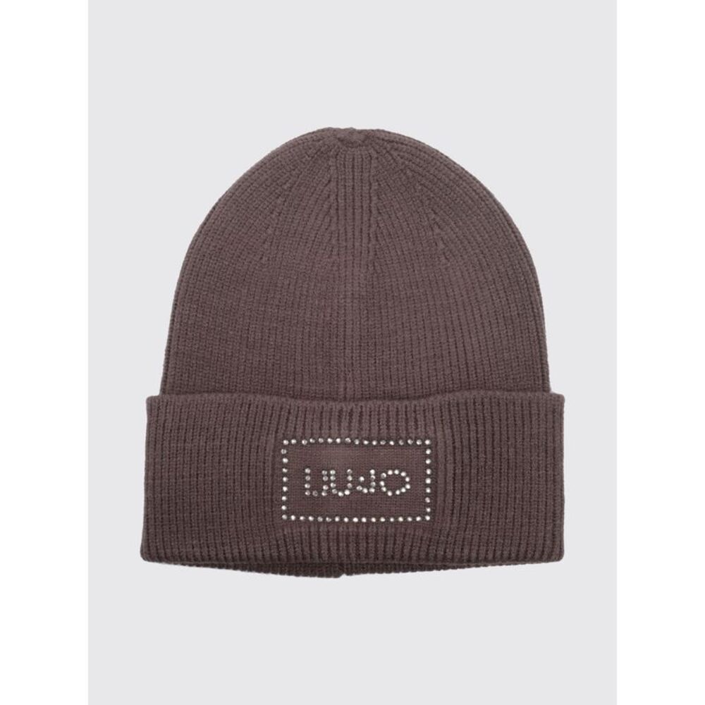 Liu Jo Women Liu Jo Rib-Knit Beanie With Cuff And Rhinestone Logo